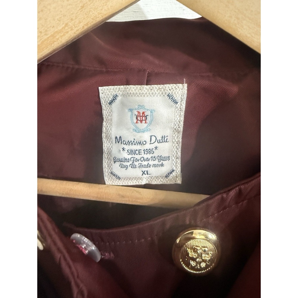 Massimo‎ Dutti Maroon Burgundy Trench Coat Women's X-Large Designer - Picture 3 of 14
